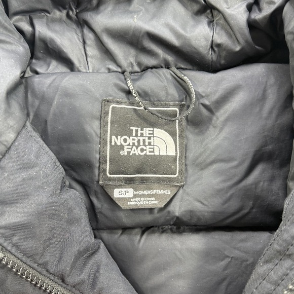 The North Face HyVent Jacket Womens Small Black Belted Faux Fur Hooded Parka - Picture 3 of 9